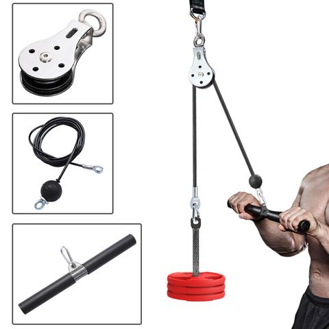 Gym Fitness DIY Pully Cable Machine Attachment Lifting Biceps Triceps Blaster Handle Grip Rope Home Strength Workout Equipment F ► Photo 1/1