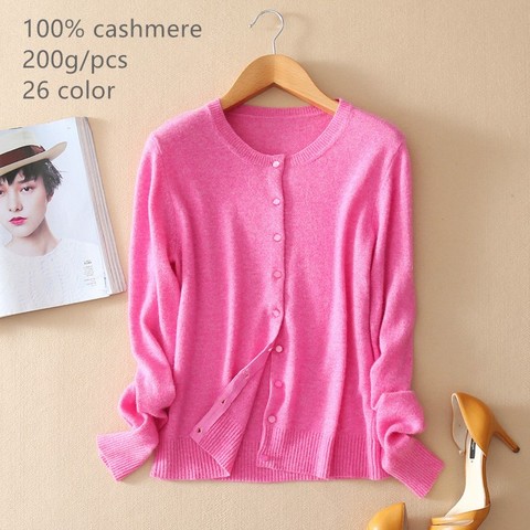 naizaiga  100% cashmere solid women standard cardigant open stitch o-neck winter warm sweater  , DZRP2 ► Photo 1/6