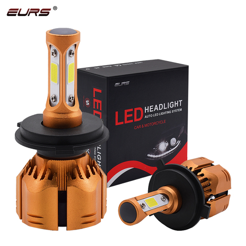 EURS 6000k 4300k H1 H4 H7 Led car Headlight Bulb h11 9005 9006 car Led Headlight HB4 9012 Auto led light 60W 9000LM 3000K 8000K ► Photo 1/6