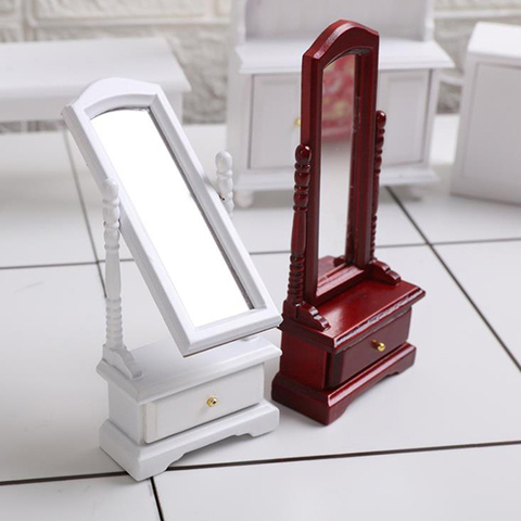 Mini Doll House Full-Length Dressing Mirror Model With Drawer Accessory Room Furniture Toy For Kids Dollhouse Accessories 1:12 ► Photo 1/6
