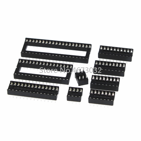 10pcs IC seat 6 8 14 16 20 24 28 32 40 pin 2.54 mm PIN Pitch MCU socket chip base ic sockets slot ► Photo 1/6