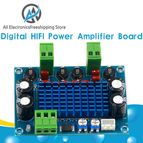High Power Digital HIFI Power Amplifier Board 2*120W XH-M572 TPA3116D2 Chassis Dedicated Plug-in Input 5V 24V 28V output 120W ► Photo 1/6