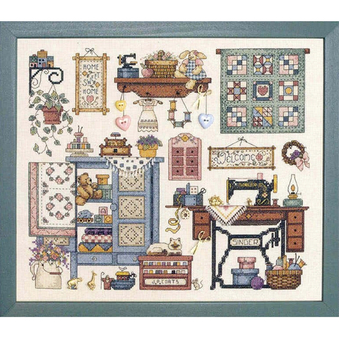 Top Quality Beautiful Lovely Counted Cross Stitch Kit Sew Cozy Sewing Room Machine dim 72378 ► Photo 1/6
