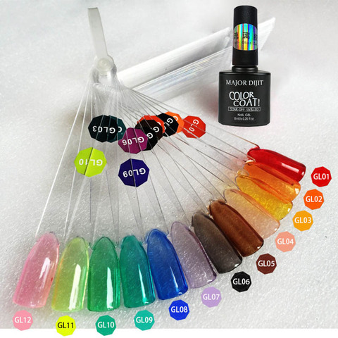 12 color 8ml Glaze Glass UV Gel Polish Neon Color Jelly Nails Soak Off Nail Art Gel Summer Attribute Translucent UV Nail Gel ► Photo 1/6