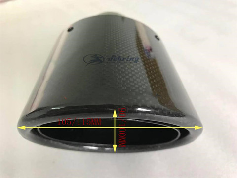 1pcs car exhaust pipe modified 105 mm 115 mm Large diameter nozzle bright cawide oval carbon fiber car exhaust muffler ► Photo 1/6