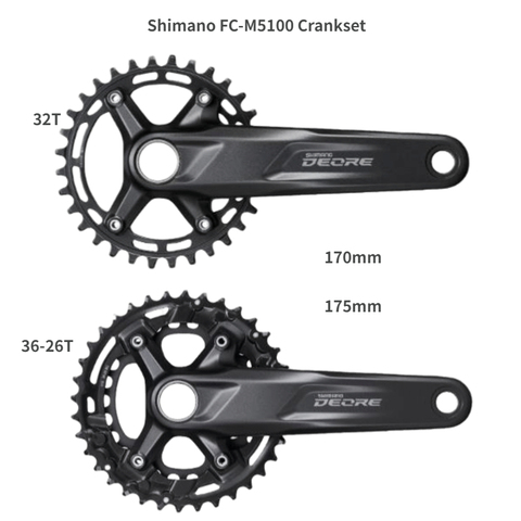 SHIMANO DEORE FC M5100 Crankset M5100 1x11-Speed 2x11-Speed 26-36T  32T 170MM 175MM ► Photo 1/5