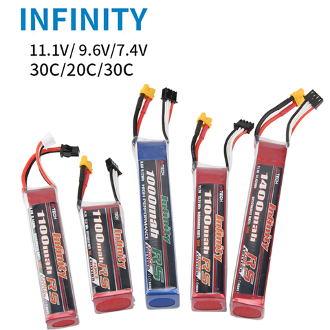 Infinity Water Gun Lipo Battery 1000mAh 1100mAh 1400mAh 25C 2S 7.4V 9.6V 11.1V  XT30 Plug Tamiya SM Connector RC Parts ► Photo 1/6