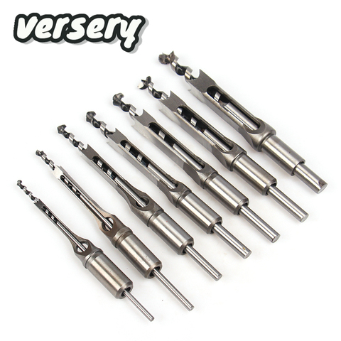 Free Shipping 6-25mm Woodworking twist Drill bit Tools Kit Set Square Auger Mortising Chisel Drill Set Square Hole Extended Saw ► Photo 1/6