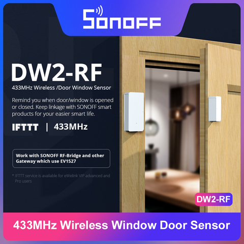 ITEAD SONOFF DW2-RF 433MHz RF Wireless Door Window Sensor Smart Scene Work with SONOFF RF Bridge EV1527 Home Secuirty Devices ► Photo 1/6