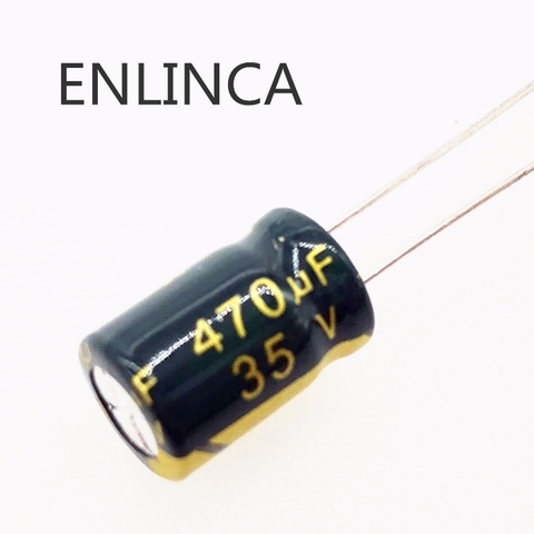 10pcs/lot P82 Low ESR/Impedance high frequency 35v 470UF aluminum electrolytic capacitor size 8*12mm 470UF35V 20% ► Photo 1/1