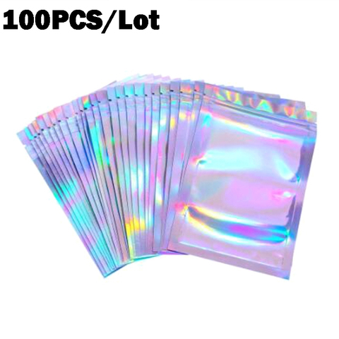 100pcs Bubble Bag Translucent Zip Lock Bags Holographic Storage Bag Xmas Gift Packaging Socks Sexy Lingerie Glove Cosmetics ► Photo 1/6