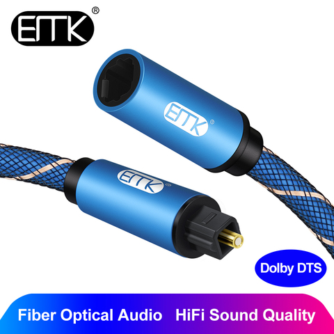 EMK Optical Extension Cable Male to Female Nylon Braided Optical Digital Audio Extension Cable for Speaker Amplifier SoundBar TV ► Photo 1/6