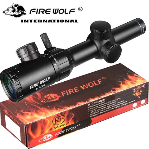 1-4x20 Rifle scope Green Red Illuminated Riflescope Range Finder Reticle Caza Rifle scope Air Rifle optical Sight Hunting ► Photo 1/6