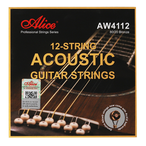 Alice AW4112 AW4212 12-STRING Acoustic Guitar Strings Bronze Anti-Rust Coating ► Photo 1/6