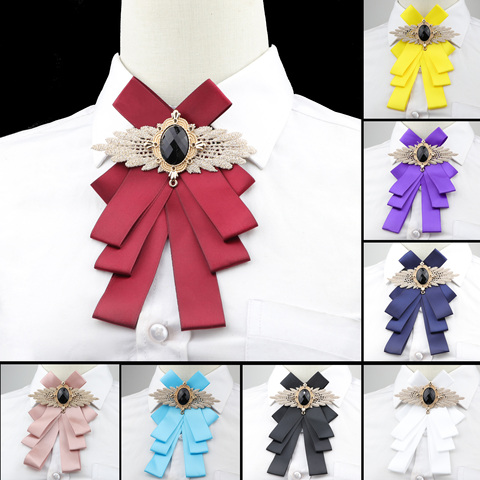 Women Solid  Bow Tie Gorgeous Vintage Chic Bowtie Elegant Jewelry Collar Cravat Adjustable Detachable Collars Shirt Accessory ► Photo 1/6