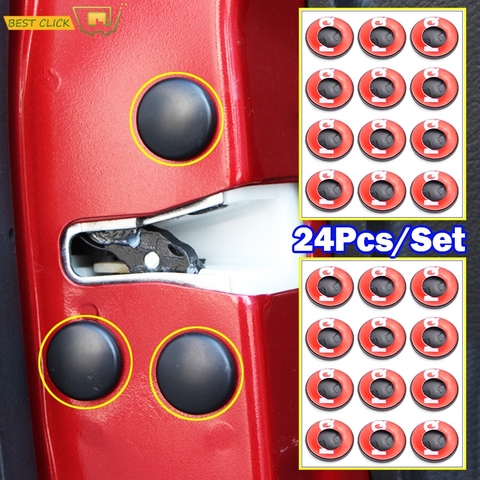 24Pcs Black Universal Car Door Lock Screw Protector Sticker Cover Scerws Cap Anti-Rust Accessories Interior Trim Covers Styling ► Photo 1/6