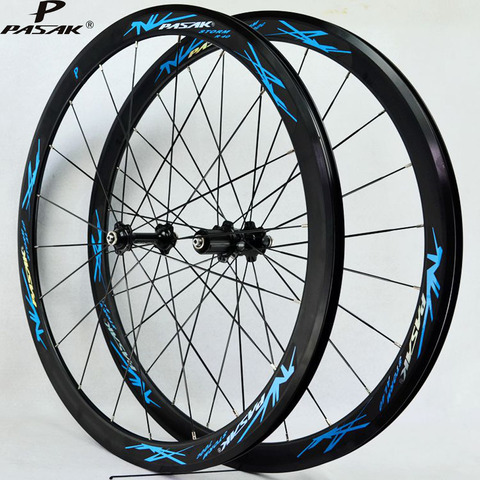 Pasak 700C Wheelset Road Bike Wheels Alu Four Bearing Flat Spokes Rim 40mm Racing Road Bicycle Wheel ► Photo 1/6