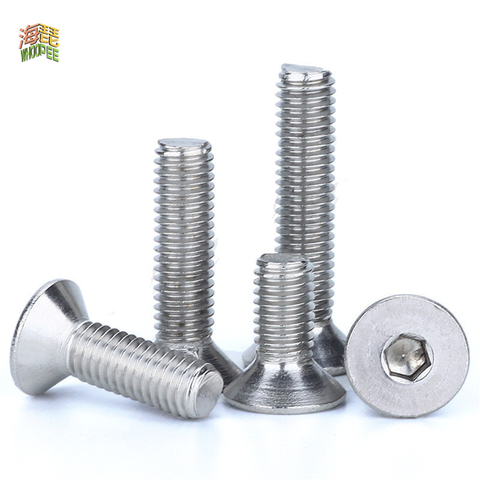 DIN7991 5-50pcs M2 M2.5 M3 M4 M5 M6 M8 M10 304 Stainless Steel Hexagon Hex Socket Countersunk Screw Flat Head Screw Allen Bolts  ► Photo 1/1