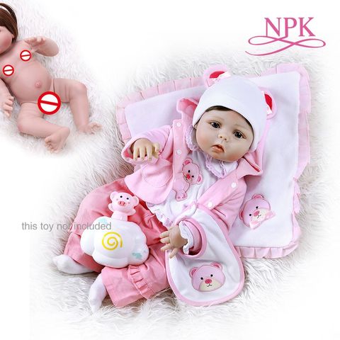 NPK 56CM reborn toddler girl doll full body soft silicone 0-3M real baby size  bebe doll reborn  Bath toy Anatomically Correct ► Photo 1/6