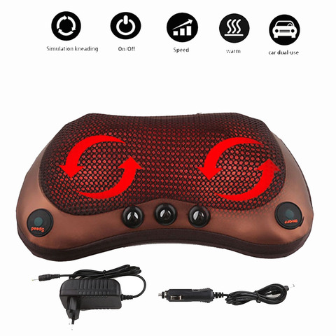 Electric Relaxation Massage Pillow Vibrator Neck Shoulder Back Heating Kneading Infrared therapy Massage Pillow ► Photo 1/6