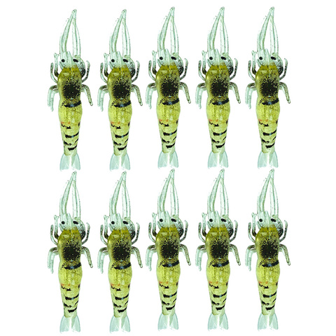 10PCS Soft Shrimp Worm Prawn Fishing Lure/Tackle Glow Luminous Wobblers Bass Carp Silicone Sharp For Crankbait Artificial Bait ► Photo 1/6