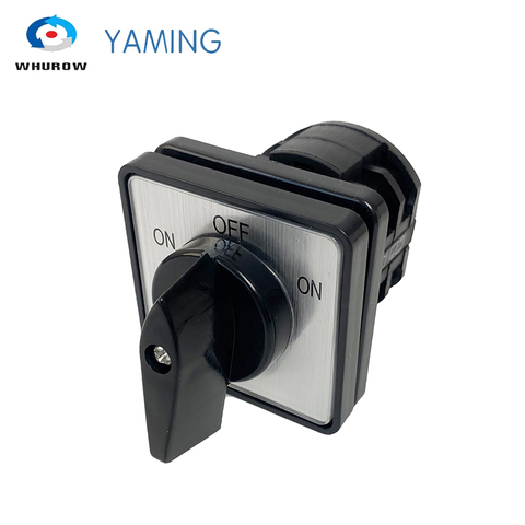 Yaming Electric LW8-10/2 ON-OFF-ON Changeover Rotary Cam Switch 660V 10A 2 Poles 3 Position 8 Terminals Silver Contact ► Photo 1/5