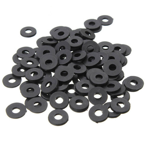 ABSF M3 x 6mm x 1mm Nylon Flat Insulating Washers Gaskets Spacers Black 200PCS ► Photo 1/6