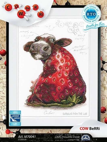 RTO M70041 Strawberry Cow 29-33 Counted Cross Stitch 11CT 14CT 18CT DIY Chinese Cross Stitch Kits Embroidery Needlework Sets ► Photo 1/6