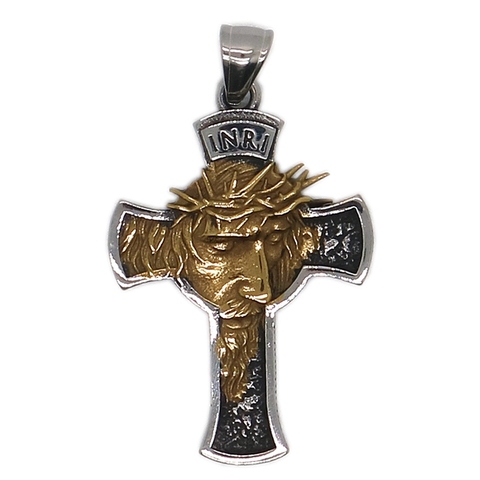Unisex 316L Stainless Steel Gold-Silver Color Jesus Christ Pendant Chain ► Photo 1/6
