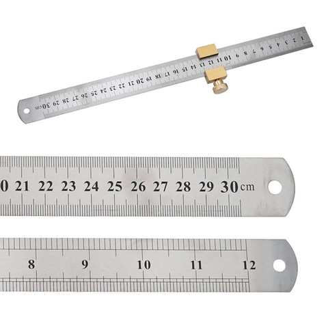 Brass Ruler Locating Block Woodworking Marking Locator Angle Scriber Carpenter Location Line Scriber Block Gauge Measuring Tools ► Photo 1/6