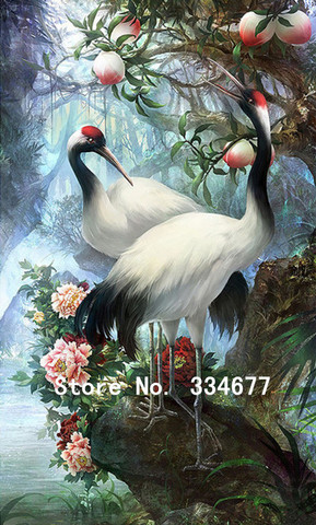 Red-crowned Cranes Animal Embroidery Needlework Crafts14CT Counted Unprinted DIY Cross Stitch Kits Handmade Arts Wall Decor ► Photo 1/6