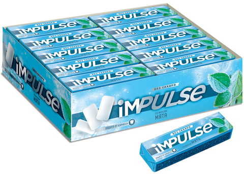 «Impulse», жевательная резинка со вкусом «Мята», без сахара, 14 г ► Photo 1/1