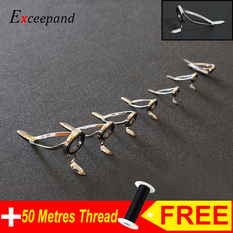Exceepand 7 PCS Stainless Steel Frame Fishing Rod Guide Boat Rod Eye Line Ring for Fishing Rod Building or Repair ► Photo 1/6