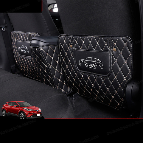 lsrtw2017 leather anti-kick car rear seat mat for toyota  2017 2022 chr mats carpet pad armrest c-hr accessories ► Photo 1/4