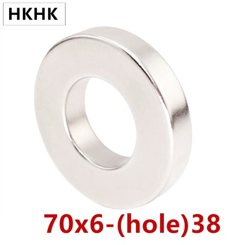 1 2 5 PCS 70mm NdFeB Magnet Ring OD 70x38x6 mm 2.8