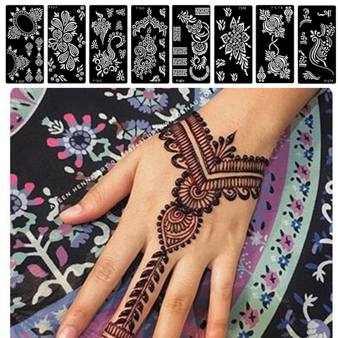 Buy Online Charm Indian Henna Rose Lace Flower Tattoo Stencil Diy Body Legs Arm Art Airbrush Painting Women Tattoo Stencil Template Alitools