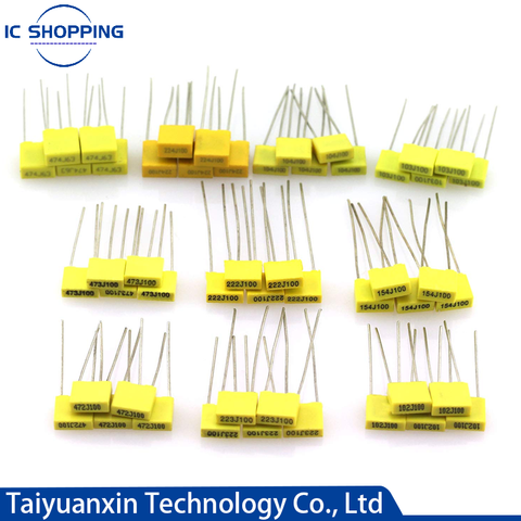 63V 100V 250V 400V 630V Polypropylene Safety Plastic Film 102J 103J 104J 474 100J 105J 1/10/100nF 0.1uF 1UF Correction Capacitor ► Photo 1/5