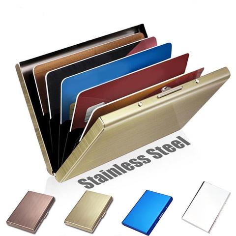 1 PC Aluminum Metal Credit Card Holder Slim Anti-Scan RFID Blocking Wallet Case Business Card Protectiond wallet dropshipping ► Photo 1/6