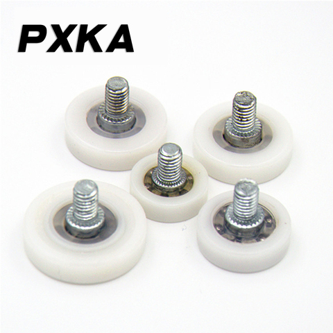 Free shipping 2pcs DR bearing pulley with screw small wheel drawer pulley, POM plastic roller nylon wheel ► Photo 1/4