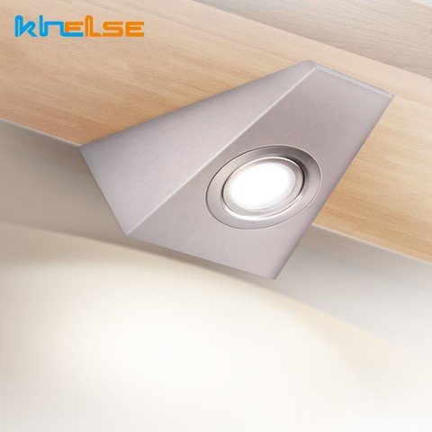 LED Closet Wall Lights AC12/110/220V Triangle Stainless Steel Under Cabinet Lamps With Switch Cupboard Bathroom Kitchen Lighting ► Photo 1/6