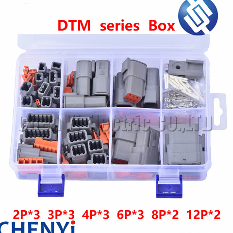 225pcs Deutsch DTM Waterproof Wire Connector Kit DTM06-2S/3/4/6/8S/12S DTM04-2P/3/4/6/8P/12P Automotive Sealed Plug with pins ► Photo 1/6