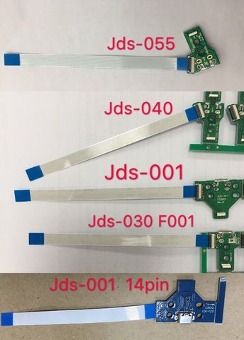10sets JDS-001 JDS-011 JDS-030 F001 JDS-040 jds 040 JDS-055 050 USB Charging Socket Board with flex cable For PS4 Pro controller ► Photo 1/4