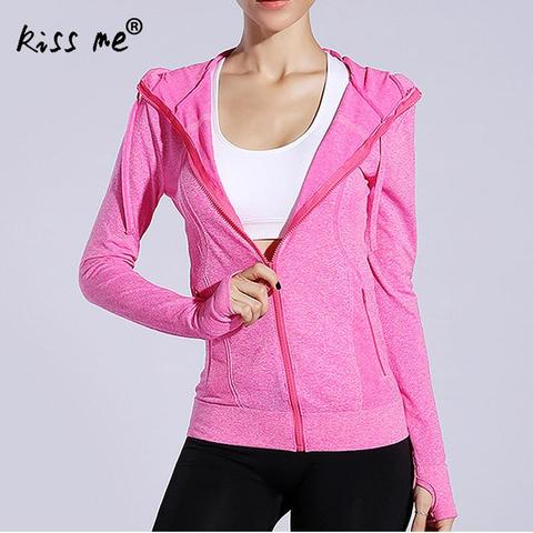 Long Sleeve Training Exercise Jackets Women Solid Zipper Running Sport Suit Hooded Outdoor Fitness Sportswear Female Sport Coat ► Photo 1/6