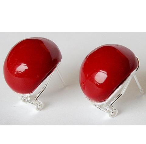 Hot Sell  charm 925 Silver 18mm Red Coral Beads Earrings lady's fashion jewelry ► Photo 1/3