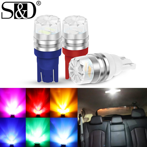 1Pc T10 LED W5W LED Bulb 194 168 Led 2SMD 5630 Car Wedge License Plate Lamp Dome Light 3000K 6000K 8000K White Green Blue Red ► Photo 1/6