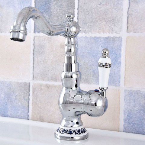 Polished Chrome Basin Sink Faucet Bathroom Basin Mixer Single Handle Mixer Tap Ksf671 ► Photo 1/6