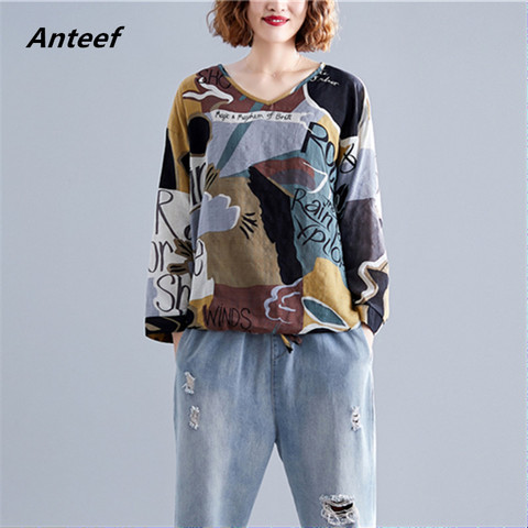 korean style cotton plus size vintage autumn casual loose tee t shirt women t-shirt ladies tshirt clothes 2022 tops streetwear ► Photo 1/6