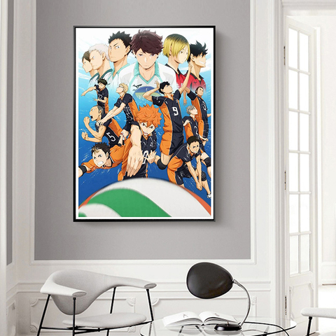 Haikyuu Anime Poster Character Volleyball Boy Canvas Painting