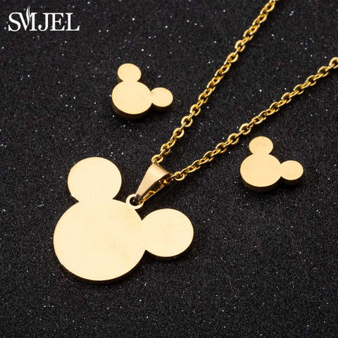 SMJEL Stainless Steel Necklaces for Kids Jewelry Mini Animal Rabbit Necklace collier femme 2022 Wholesale ► Photo 1/6