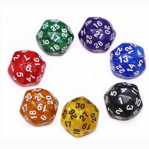 1 Piece Dice Colorful Digital Dice Puzzle Game Send Children 30 Sided Dice ► Photo 1/6